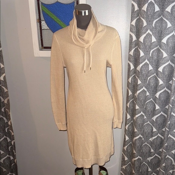 Lauren Ralph Lauren Dresses & Skirts - Lauren Ralph Lauren 100% Cotton Waffle Knit Cowl Neck Midi Dress SZ Petite Med